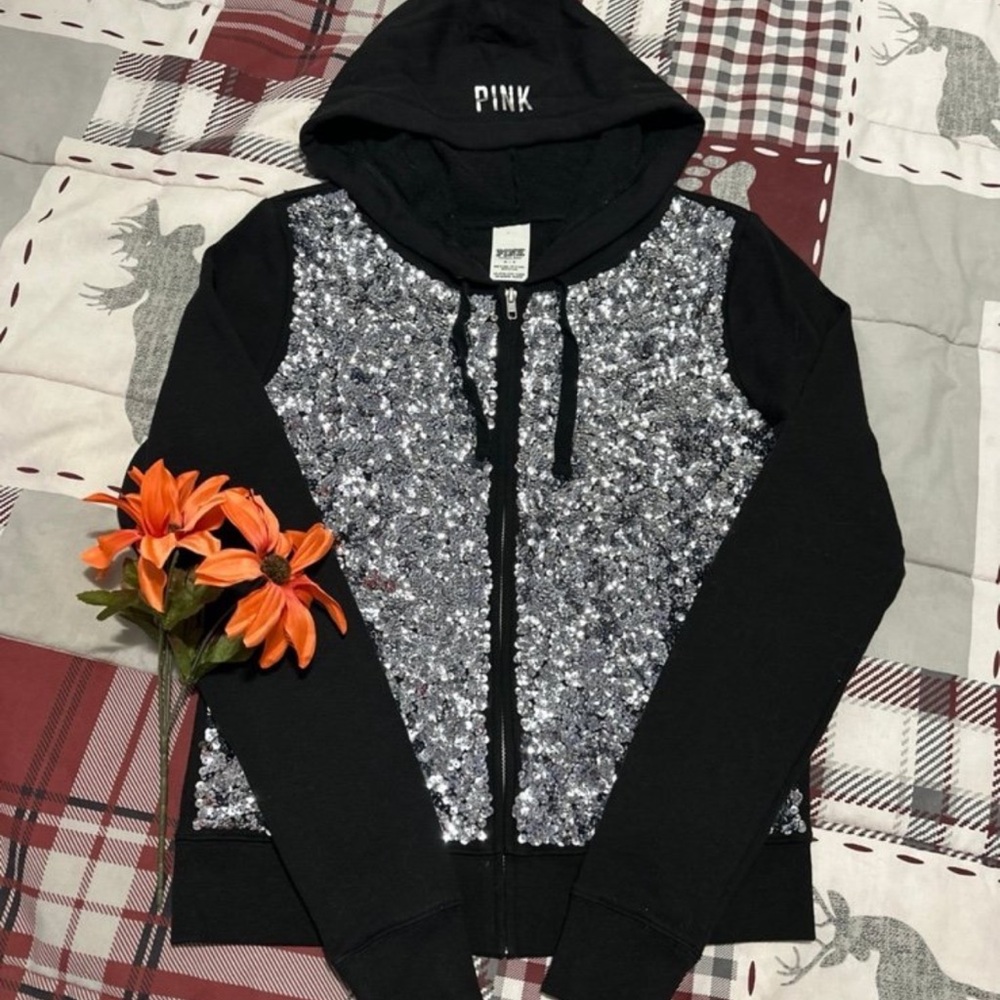 PINK MEGA BLING ZIP UP HOODIE!!!